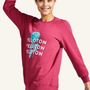 NWT Peloton Everyday Over-Sized Crewneck Pink Long Sleeve Sweater Retail $68